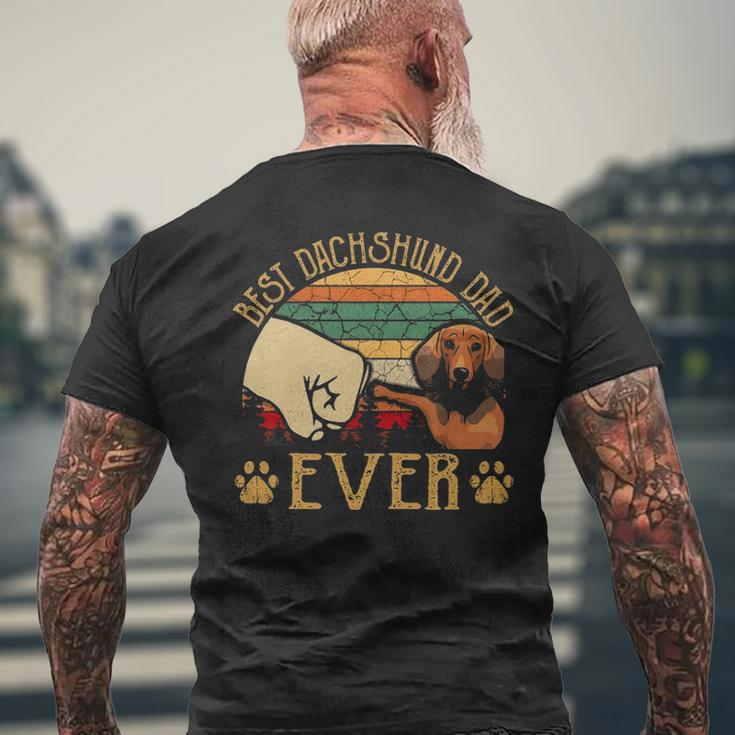 Retro Vintage Best Dachshund Dad Ever Men's T-shirt Back Print Gifts for Old Men