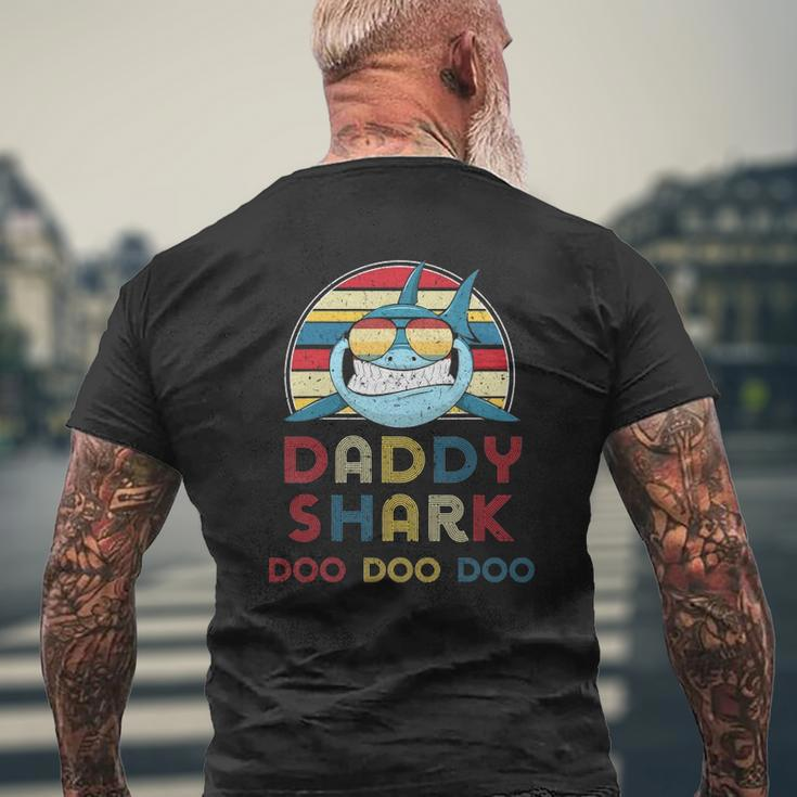 Retro Vintage Daddy Sharks For Father Mens Mens Back Print T-shirt Gifts for Old Men
