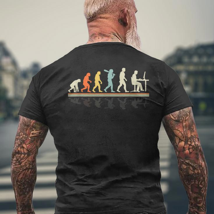 Retro Vintage Gamer Real Evolution Level You Gaming 2024 Men's T-shirt Back Print Gifts for Old Men