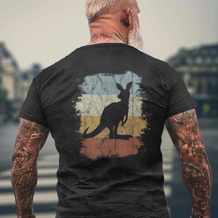 Retro Vintage Kangaroo Silhouette Funky Bag Animal T-Shirt mit Rückendruck Geschenke für alte Männer