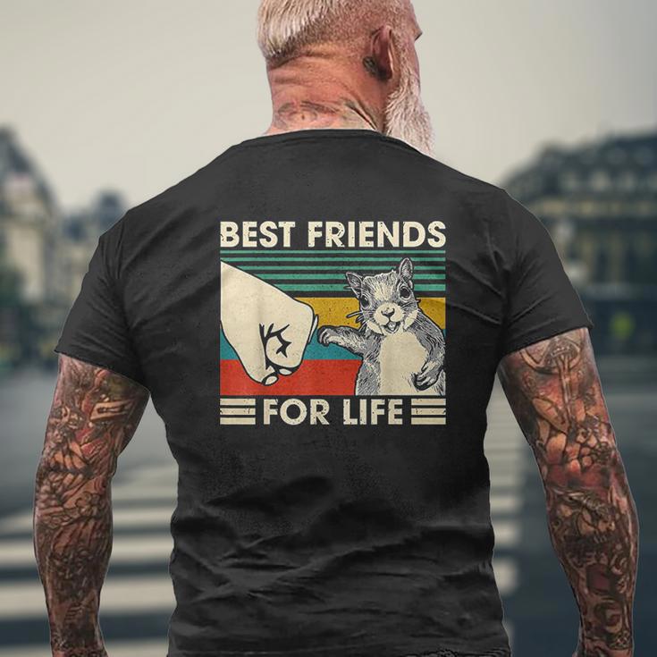 Retro Vintage Squirrel Best Friend For Life Fist Bump Mens Back Print T-shirt Gifts for Old Men