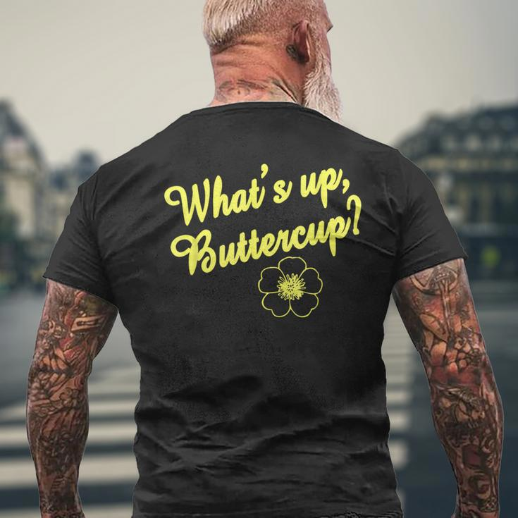 Retro What's Up ButtercupHappy Positive Flower Men's T-shirt Back Print Gifts for Old Men