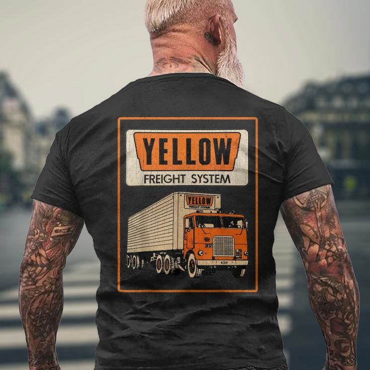 Retro Yellow Freight 1980S Vintage Trucking For Trucker 80S Men's T-shirt Back Print Gifts for Old Men