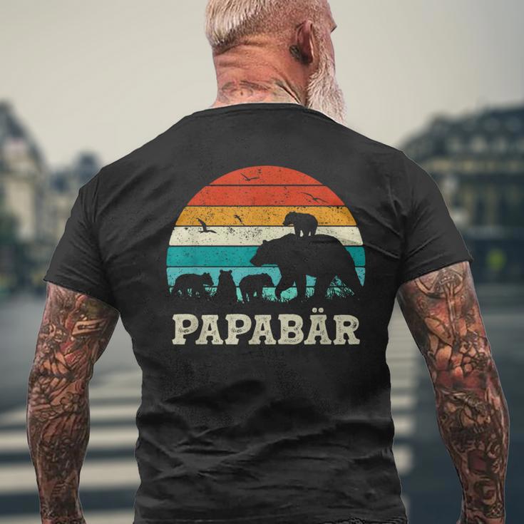 Retroater Baby Sohn Tochterier Kinderatertag Bär Papa T-Shirt mit Rückendruck Geschenke für alte Männer