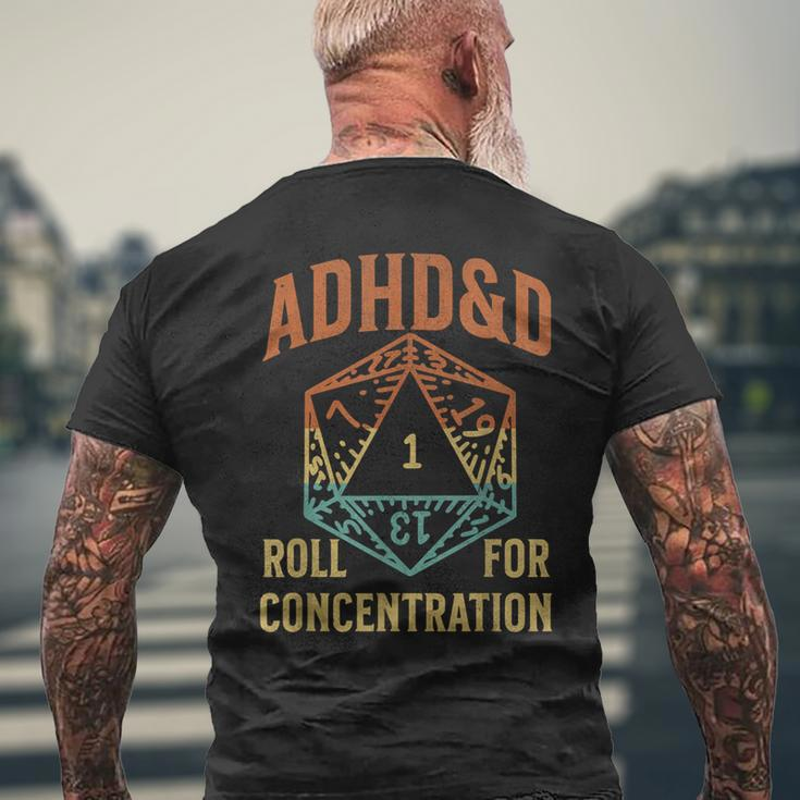 Retrointage Adhs & D Rolle Für Konzentration Für Gamer T-Shirt mit Rückendruck Geschenke für alte Männer