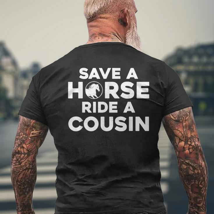 Rette Einen Pferderitt Ein Cousin Hillbilly Redneck T-Shirt mit Rückendruck Geschenke für alte Männer