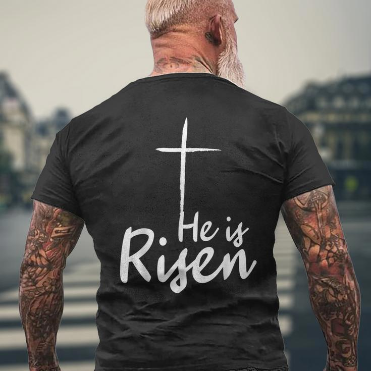 He Is Risen Easter Is About Jesus Bible Christ Easter Men's T-shirt Back Print Gifts for Old Men