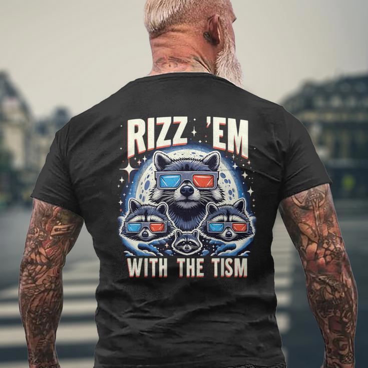 Rizz Em With The Tism Retro Vintage Raccoon Meme Autism Men's T-shirt Back Print Gifts for Old Men