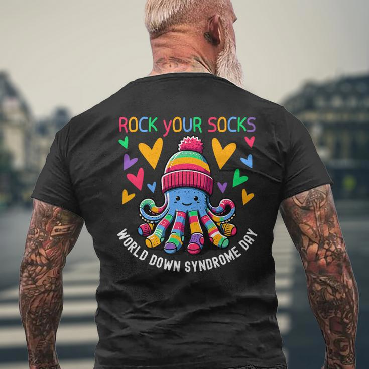 Rock Your Socks Down Syndrome Awareness Day Octopus Wdsd Men's T-shirt Back Print Gifts for Old Men