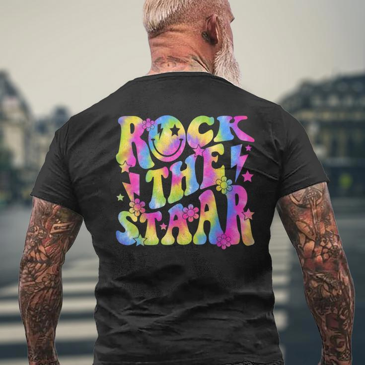 Rock The Staar Rock The Test Test Day Teachers Motivational Men's T-shirt Back Print Gifts for Old Men