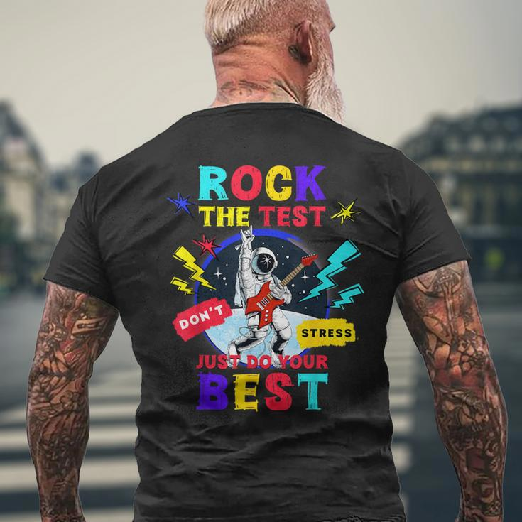 Rock The Test Dont Stress Testing Day 2024 Teachers Students Men's T-shirt Back Print Gifts for Old Men