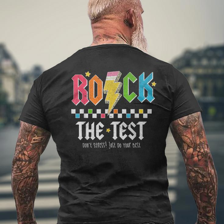 Rock The Test Dont Stress Testing Day Teachers Students Men's T-shirt Back Print Gifts for Old Men