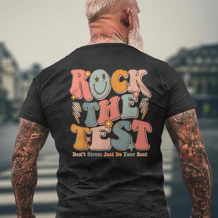 Rock The Test Testing Day Don't Stress Do Your Best Test Day Men's T-shirt Back Print Gifts for Old Men