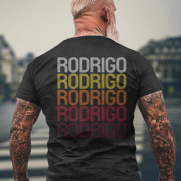 Rodrigo Retro Wordmark Pattern Vintage Style Men's T-shirt Back Print Gifts for Old Men