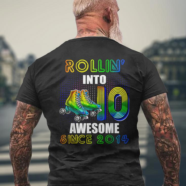 Roller Skating 10Th Birthday Boys Rollin 10 Awesome 2014 Men's T-shirt Back Print Gifts for Old Men