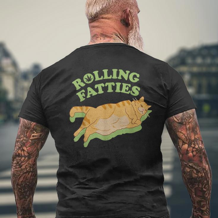 Rolling Fatties Weed Cat Marijuana Men's T-shirt Back Print Gifts for Old Men