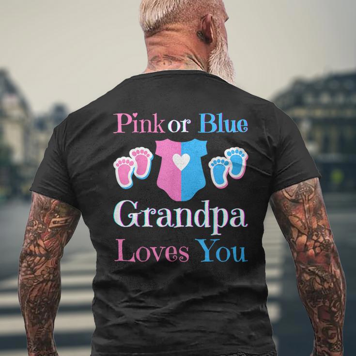 Rosa Oder Blau Opa Liebt Dich Papa Babyparty Geschlecht Enthüllen T-Shirt mit Rückendruck Geschenke für alte Männer