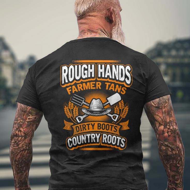 Rough Hands Farmer Tans Farmers Farming Backside Men's T-shirt Back Print Gifts for Old Men