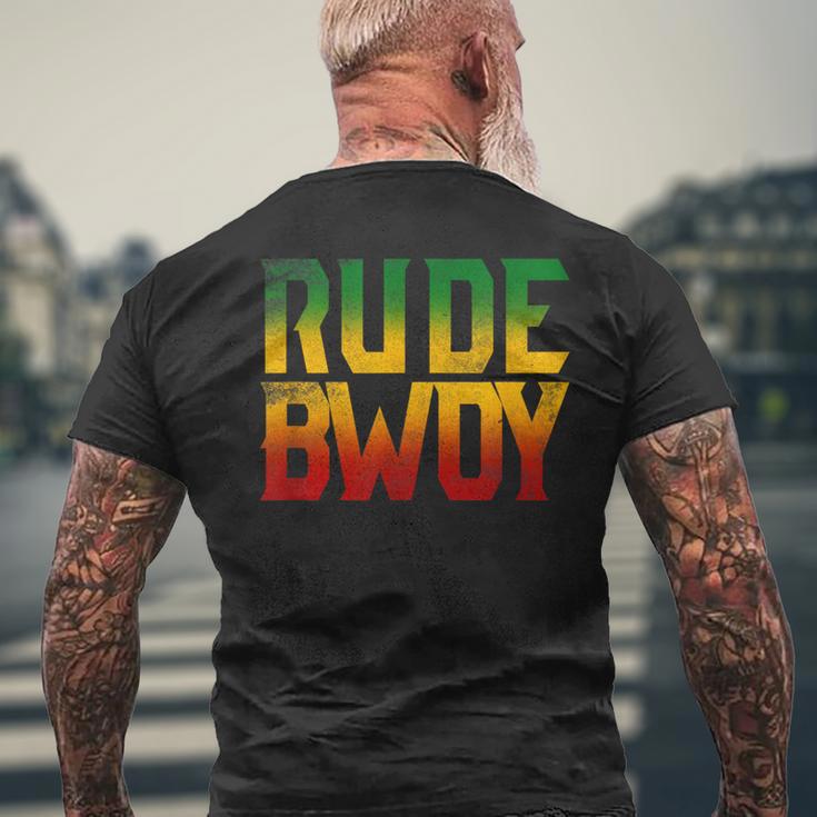 Rude Bwoy Rasta Reggae Roots Clothing Jamaica Men's T-shirt Back Print Gifts for Old Men