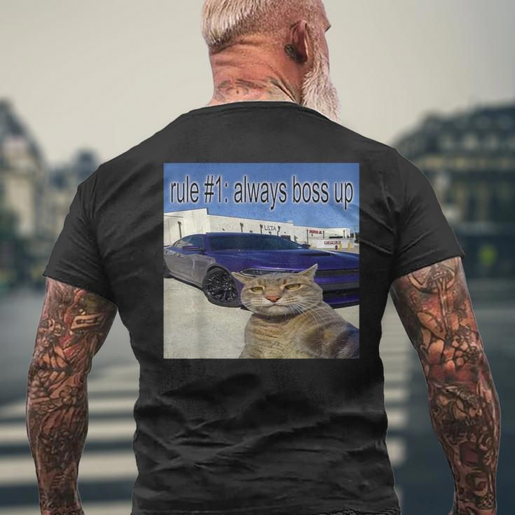 Rule 1 Always Boss Up Cat Meme For Women Men's T-shirt Back Print Gifts for Old Men