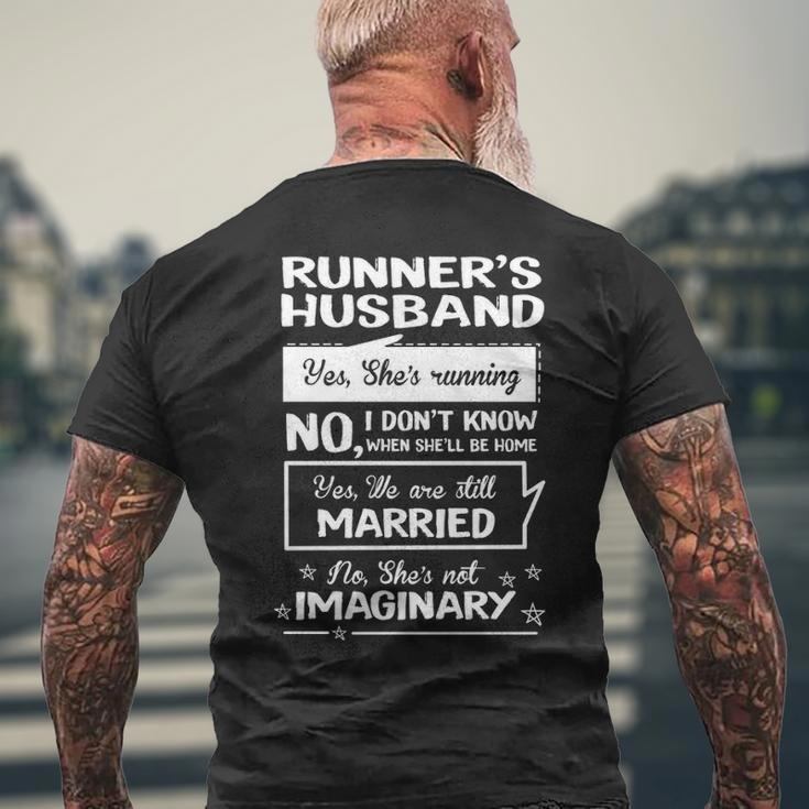 Runner's Husband Running Men's T-shirt Back Print Gifts for Old Men