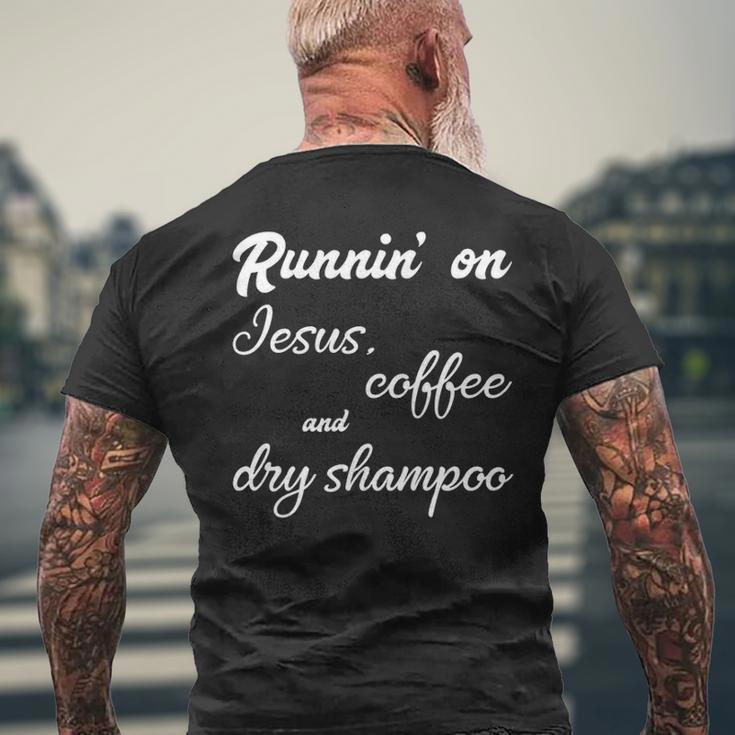 Running Jesus Coffee And Dry Shampoo Men's T-shirt Back Print Gifts for Old Men