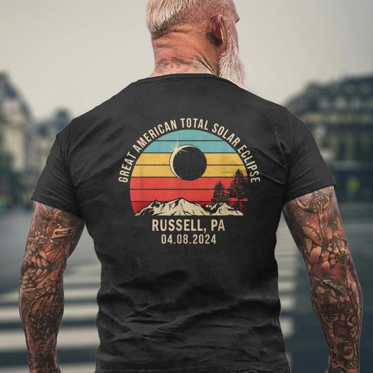 Russell Pa Pennsylvania Total Solar Eclipse 2024 Men's T-shirt Back Print Gifts for Old Men