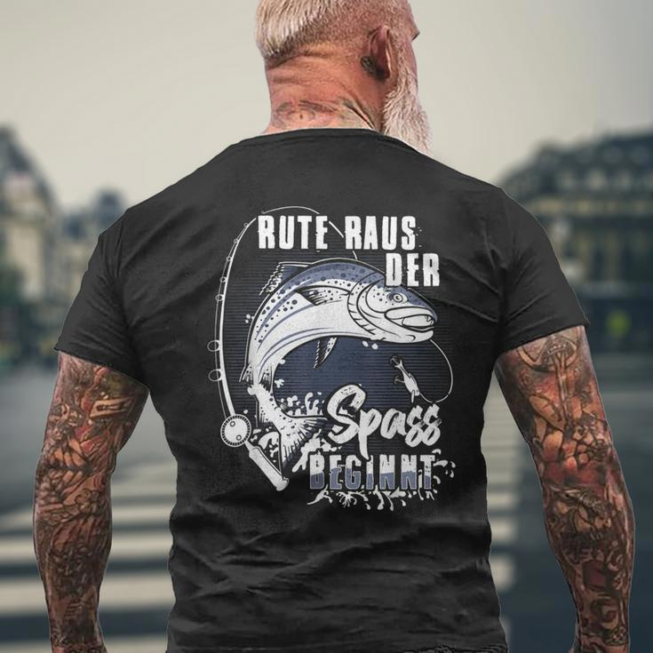 Rute Raus Der Spass Begins Fishing Rod Friends S T-Shirt mit Rückendruck Geschenke für alte Männer