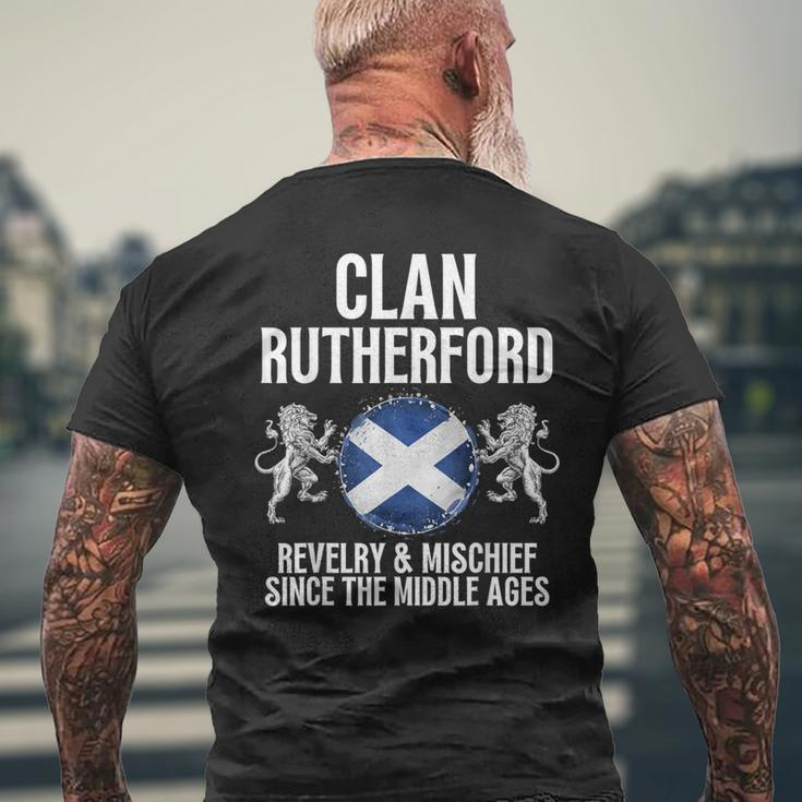 Rutherford Clan Scottish Family Name Scotland Heraldry Men's T-shirt Back Print Gifts for Old Men