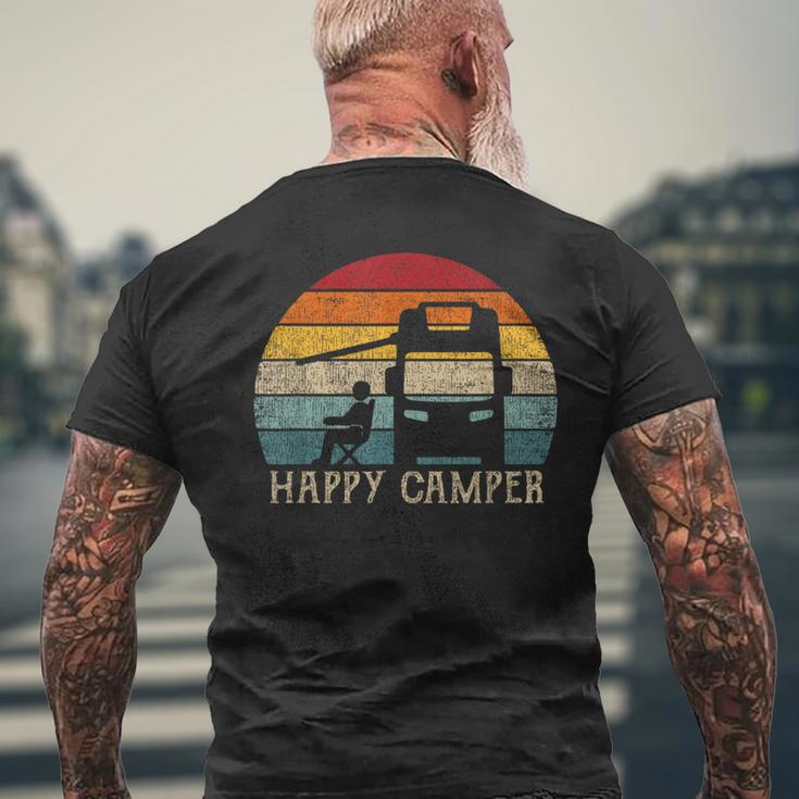 Rv Camping 70S 80S Retro Happy Camper Men's T-shirt Back Print Gifts for Old Men
