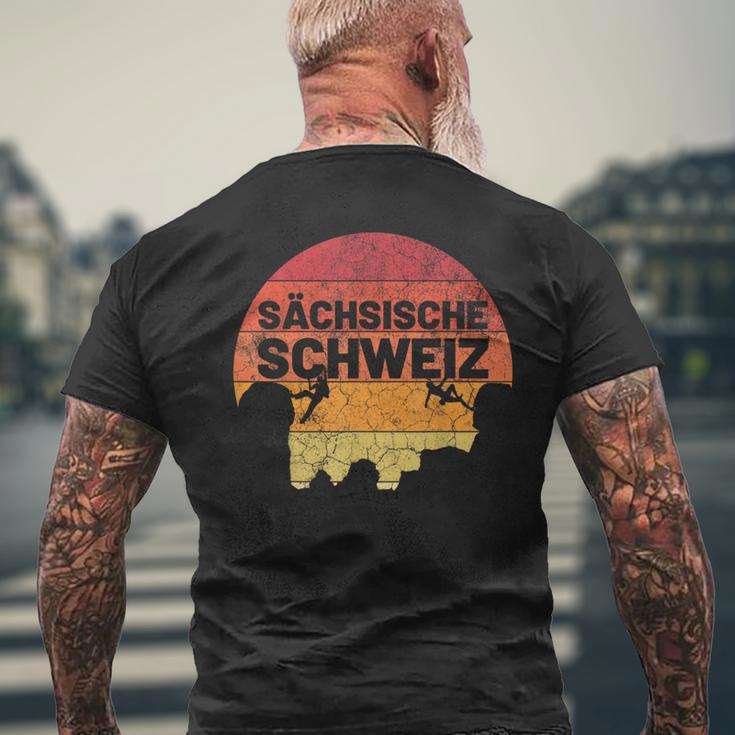 Sächsische Schweiz Bergsteiger & Climbing T-Shirt mit Rückendruck Geschenke für alte Männer