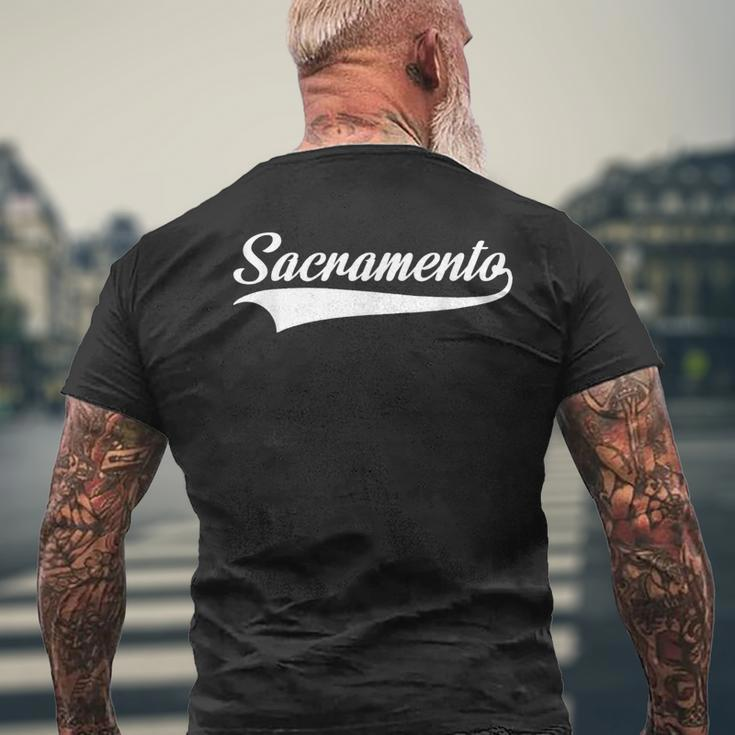 Sacramento California Throwback Print Classic Men's T-shirt Back Print Gifts for Old Men