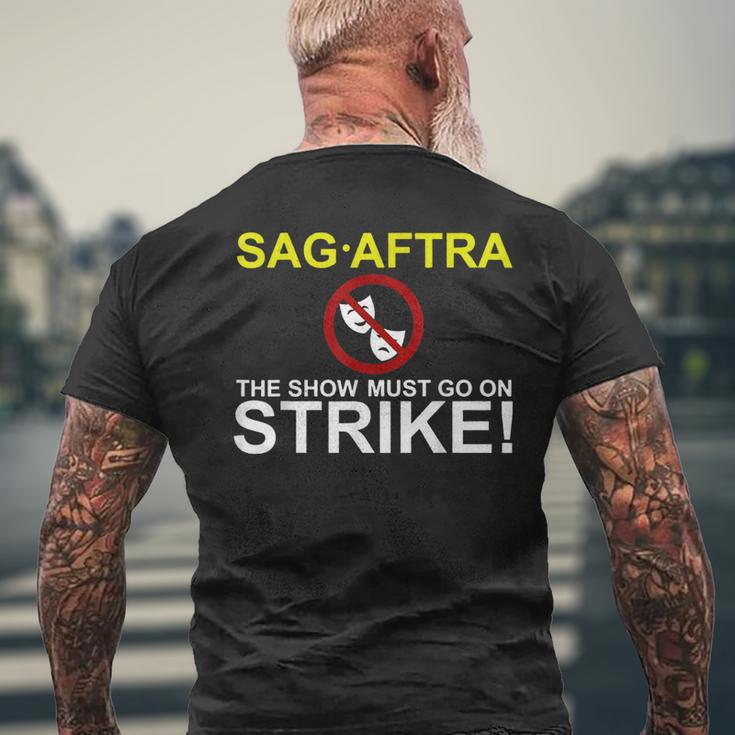 SAG-AFTRA Streik-Unterstützung Kurzärmliges Herren-T-Kurzärmliges Herren-T-Shirt The Show Must Go On Strike! Geschenke für alte Männer