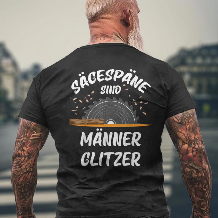 Sägespäne Sind Männer Glitzer T-Shirt mit Rückendruck Geschenke für alte Männer