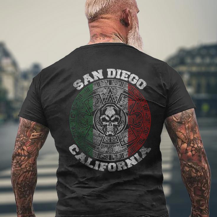 San Diego Aztec Calendar Mayan Skull Mexico Pride Symbol Men's T-shirt Back Print Gifts for Old Men