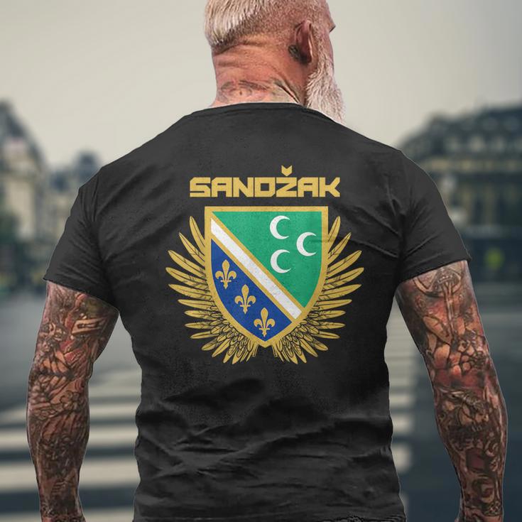 Sandzak Sandzaklija Novi Pazar Flag T-Shirt mit Rückendruck Geschenke für alte Männer