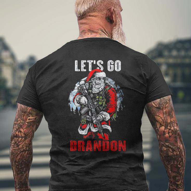 Santa Claus Veteran Let’S Go Brandon Tee Mens Back Print T-shirt Gifts for Old Men