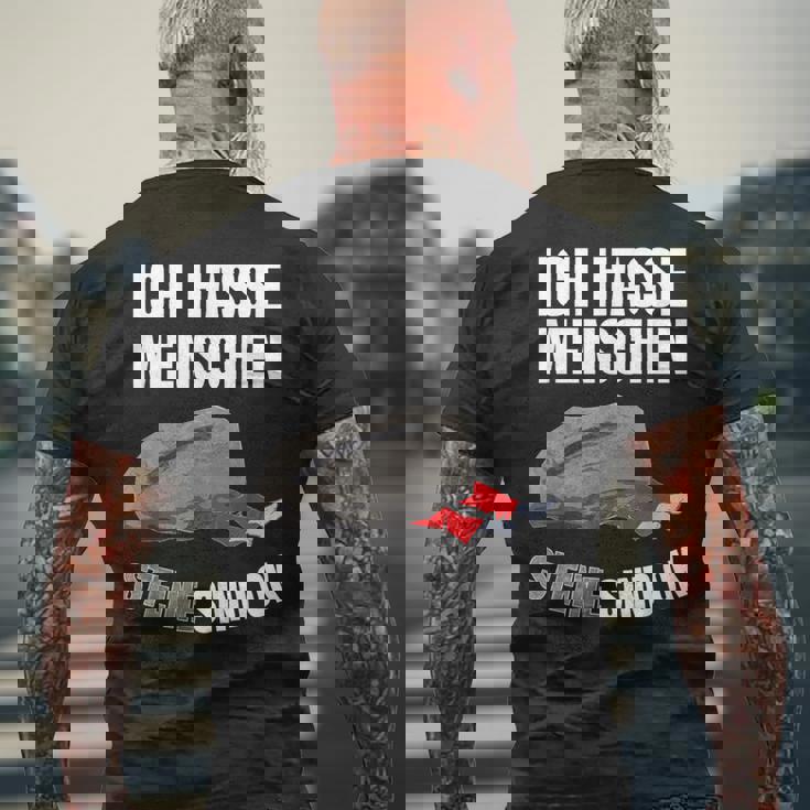 Sarcasmus Slogan Ich Hasse Menschen S Black T-Shirt mit Rückendruck Geschenke für alte Männer