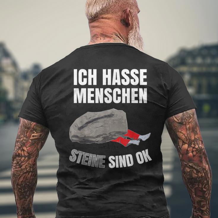 Sarcasmus Slogan Ich Hasse Menschen S Black T-Shirt mit Rückendruck Geschenke für alte Männer