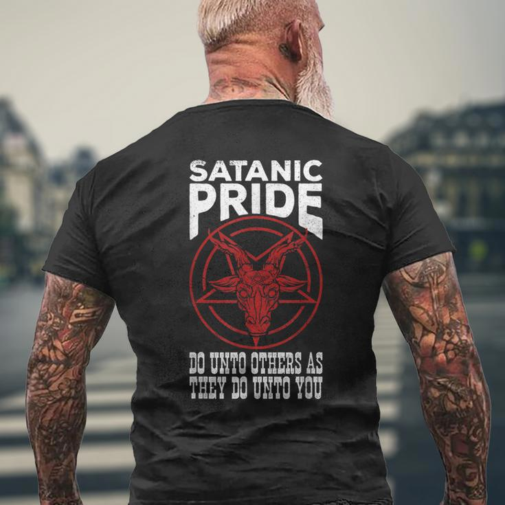 Satanic Pride Baphomet Seal Satan Lucifer Occult Pentagram Men's T-shirt Back Print Gifts for Old Men