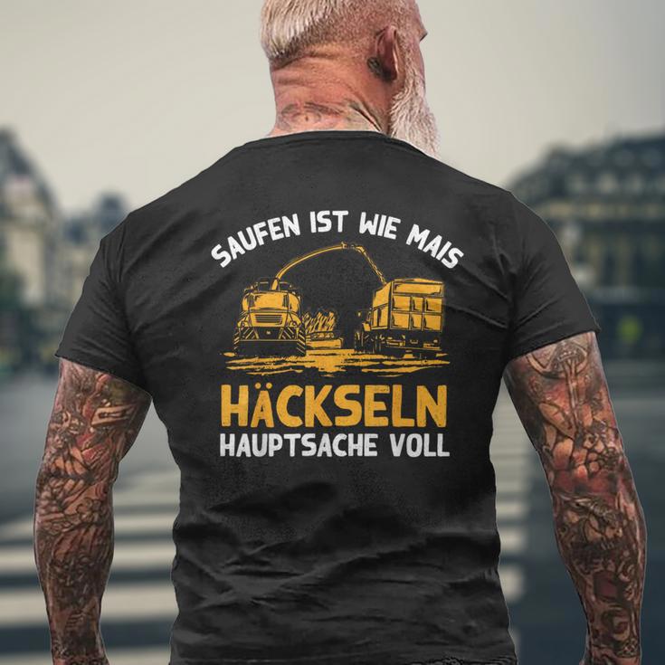 Saufen Ist Wie Mais Häckseln Hauptsacheoll Farmer T-Shirt mit Rückendruck Geschenke für alte Männer