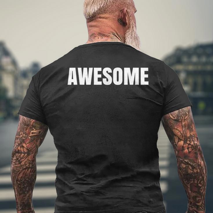 Says Awesome One Word Men's T-shirt Back Print Gifts for Old Men