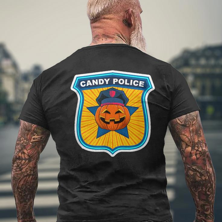 Scary Theme Party Candy Police Security Treat Inspector Team Men's T-shirt Back Print Gifts for Old Men