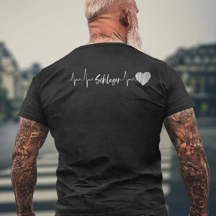 Schlager Heartbeat Party S T-Shirt mit Rückendruck Geschenke für alte Männer