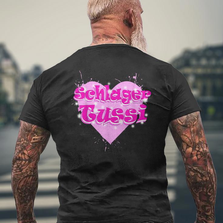 Schlager Tussi And Schlagertussi With Heart T-Shirt mit Rückendruck Geschenke für alte Männer