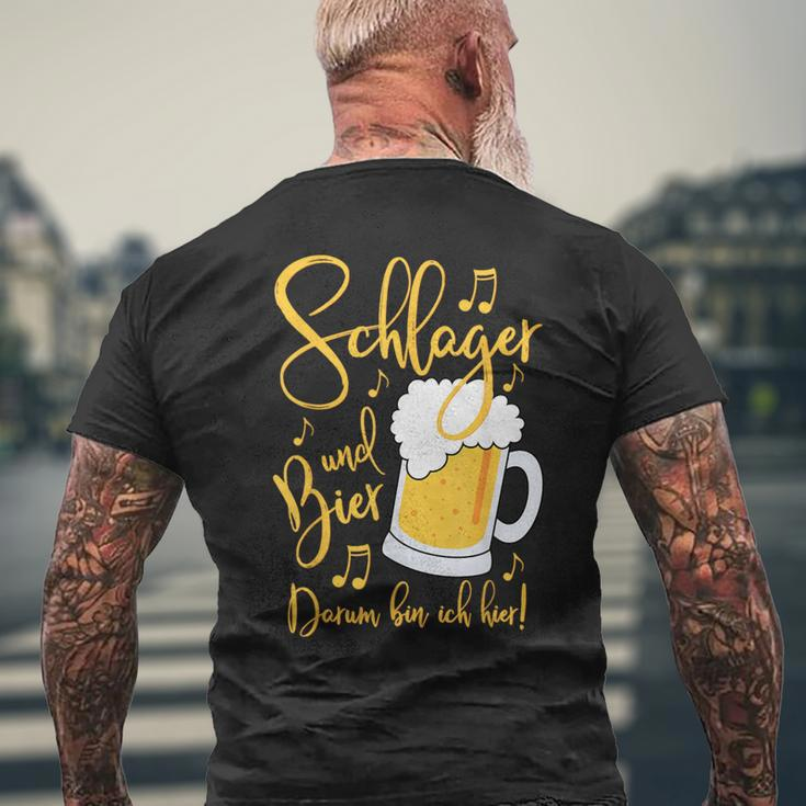 Schlager Und Bier Darum Bin Ich Hier Festival S T-Shirt mit Rückendruck Geschenke für alte Männer