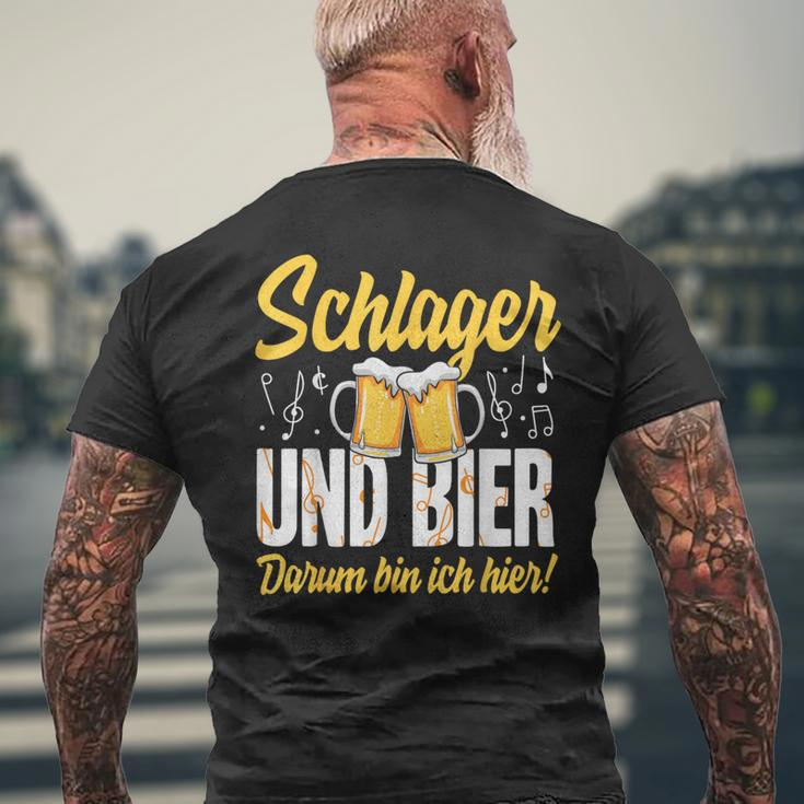 Schlager Und Bier Darum Bin Ich Hier Schlagerparty Costume T-Shirt mit Rückendruck Geschenke für alte Männer
