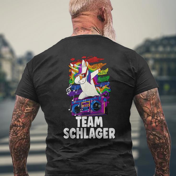 Schlagerparty Team Schlager S T-Shirt mit Rückendruck Geschenke für alte Männer