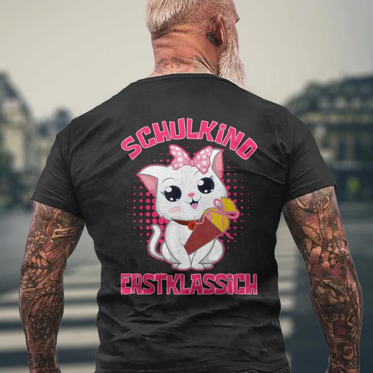 Schulkind Erstklassig Katz T-Shirt mit Rückendruck Geschenke für alte Männer