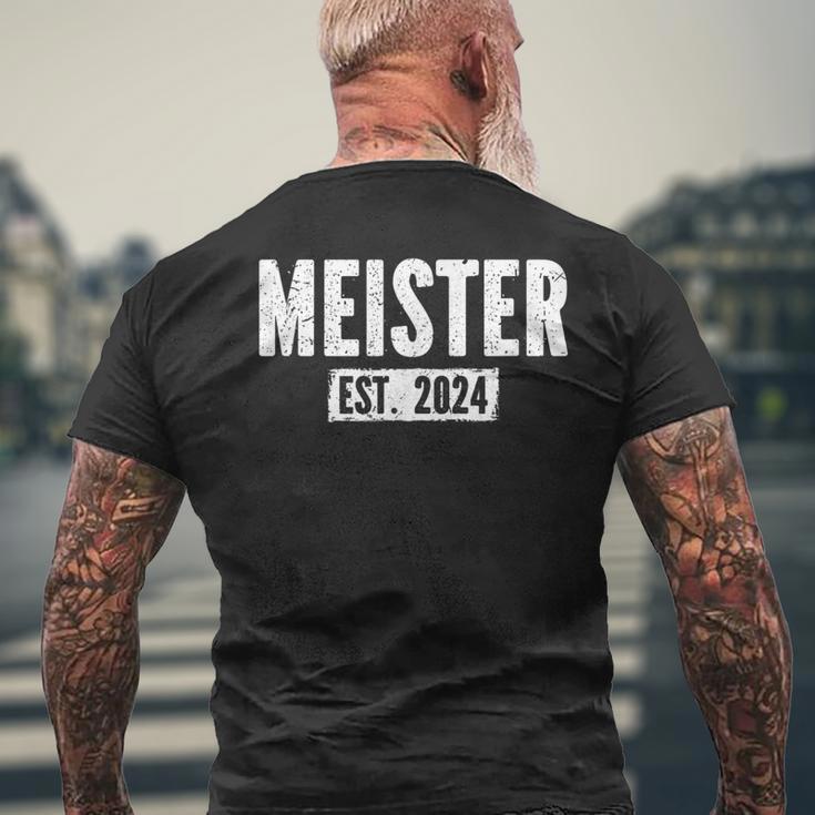 Schwarzes Kurzärmliges Herren-T-Kurzärmliges Herren-T-Shirt Meister EST. 2024, Vintage Schriftzug Design Geschenke für alte Männer